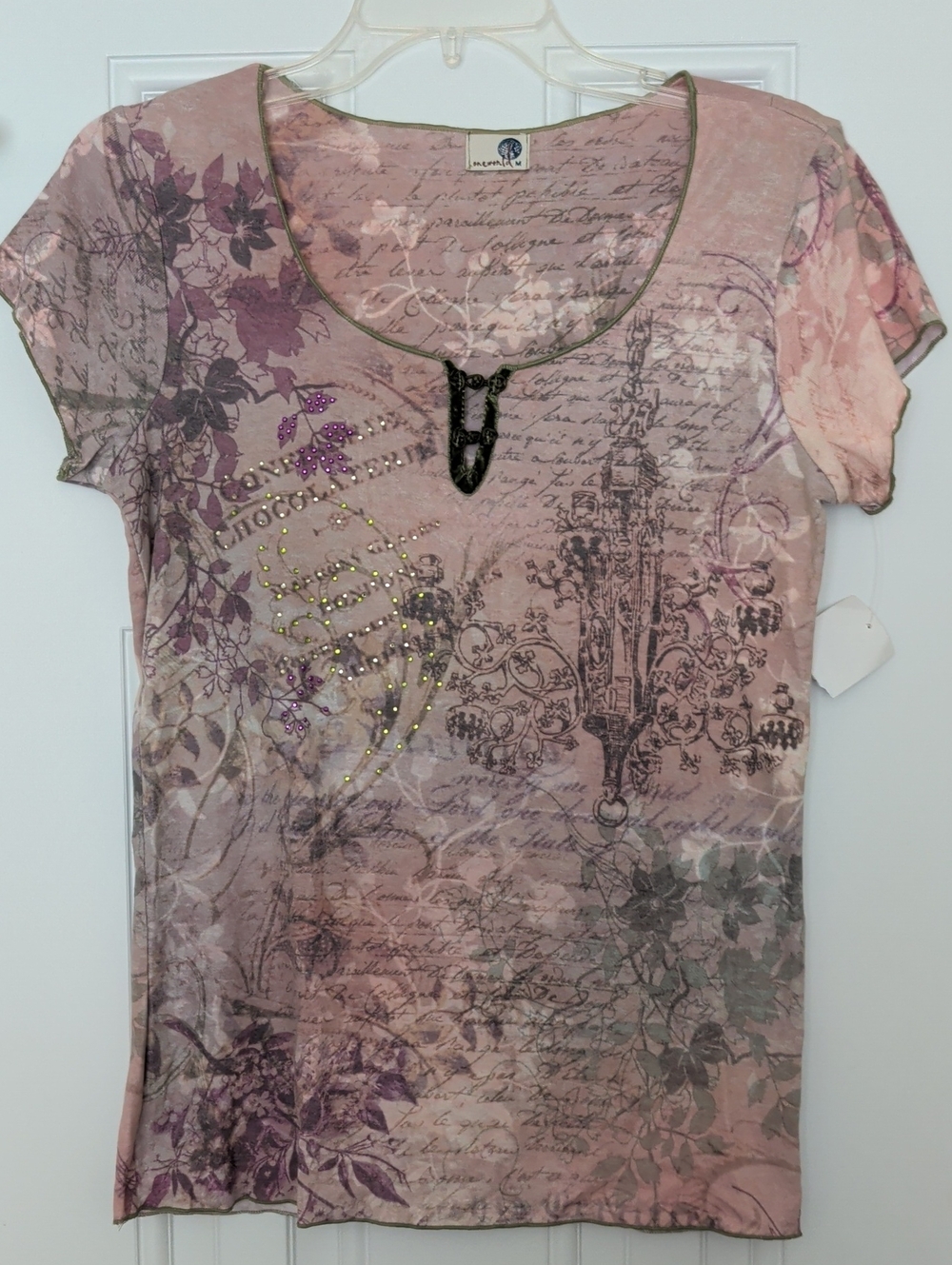 Great pastel print M ss scoop neck by emerald